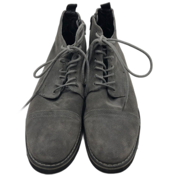 GBX Men's Gray Suede Leather Ankle Boots Cap Toe Yukka Side Zip 11M Footwear - Picture 6 of 15